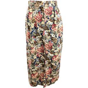 Vintage 90s Willowbend Floral Maxi Skirt Womens 14 USA Made Cottagecore Pockets‎